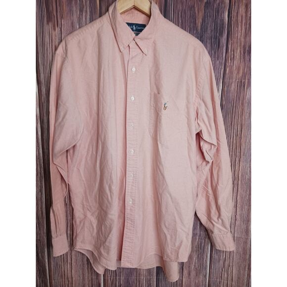Ralph Lauren Peach Long Sleeve Button Down Men's Size XLarge XL - Picture 1 of 4